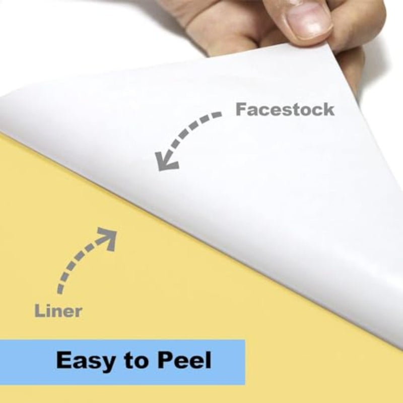 ملصق طباعة ورق لاصق مقاس A4 ملصق قابل للطباعة لطابعات الليزر وطابعات الحبر، ورق نسخ قابل للطباعة ذاتي اللصق باللون الأبيض غير اللامع 100 ورقة - Image 5