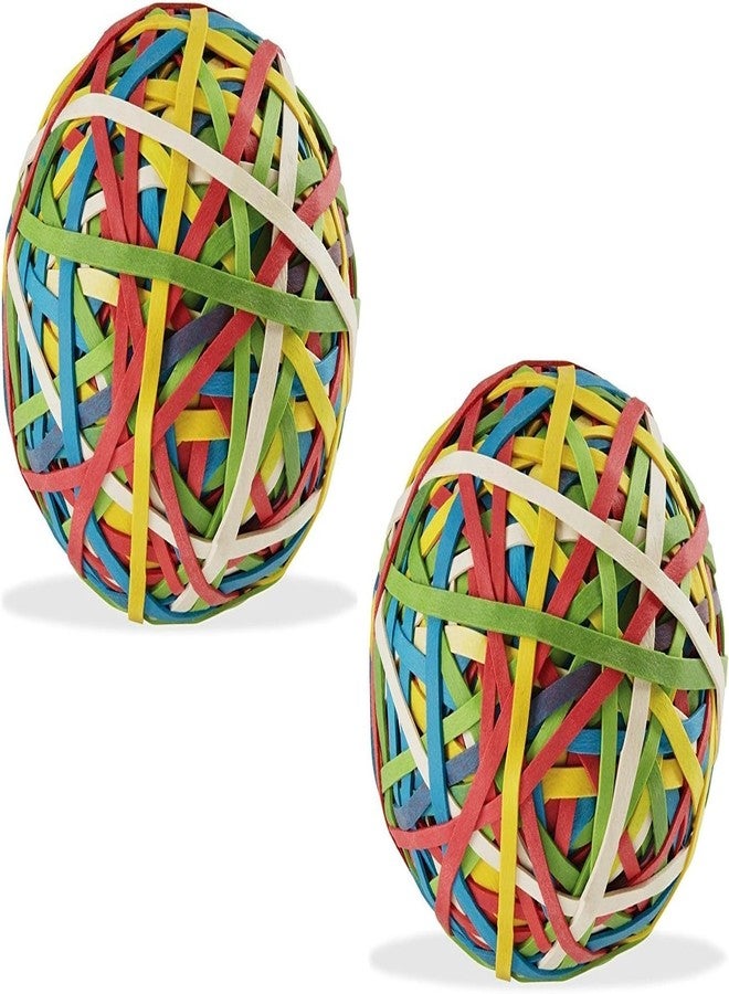 Yosogo Assorted Color Rubber Band Ball, 2-Pack - Over 390 Total Strong & Stretchy Bands - Ideal for Office Supplies, Classroom Organization, and DIY Craft Projects - Image 1