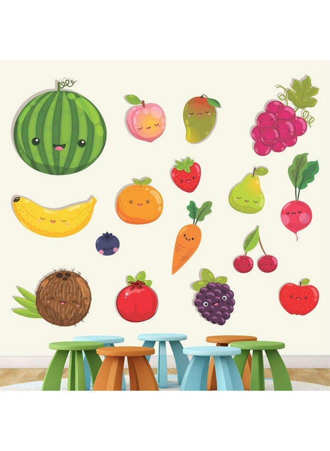 StickMe 'Colourful Fruits -Baby - Kids - Learning Education Nursery Pre School Kinder Garden Wall Sticker' -SM627 (Multi Colour, Vinyl - 125cm X 100 cm) - Image 1