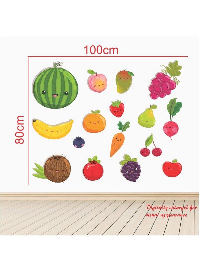 StickMe 'Colourful Fruits -Baby - Kids - Learning Education Nursery Pre School Kinder Garden Wall Sticker' -SM627 (Multi Colour, Vinyl - 125cm X 100 cm) - Image 3
