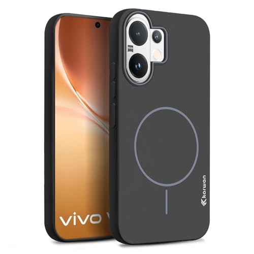 KARWAN®️ Magnetic Wireless Ultra Slim-Fit Back Case Cover for Vivo V60 |Hard PC Case Cover| Ultra-Thin & Light Weight with [Ultra Premium Feel] Case for Vivo V60 (6.77") (Black) - Image 1