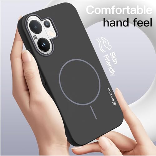 KARWAN®️ Magnetic Wireless Ultra Slim-Fit Back Case Cover for Vivo V60 |Hard PC Case Cover| Ultra-Thin & Light Weight with [Ultra Premium Feel] Case for Vivo V60 (6.77") (Black) - Image 2