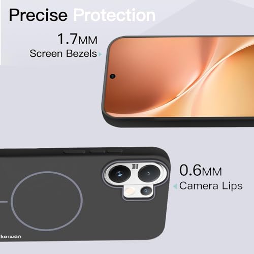 KARWAN®️ Magnetic Wireless Ultra Slim-Fit Back Case Cover for Vivo V60 |Hard PC Case Cover| Ultra-Thin & Light Weight with [Ultra Premium Feel] Case for Vivo V60 (6.77") (Black) - Image 4