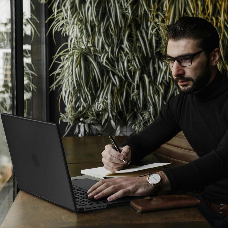 BlueSwan Anti-Cracking Hard Shell Case Compatible with MacBook Pro 14-inch M5 2026 2025-2021 Release M4 M3 M2 M1 Pro/Max Chip, Anti-Fingerprint Soft TPU Bumper, Frosted Black - Image 4