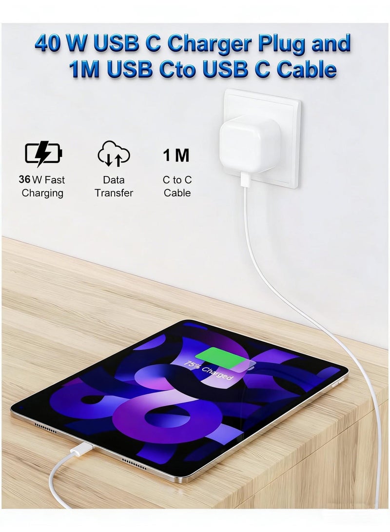 ViaKing iPhone 17, iPhone 16 & iPhone 15 Pro Max Charger With USB C Port 40 Watt with 1M iPhone Fast Charging Cord Type C to C for iPhone 16 / 15 Pro max/15 Pro/15 plus/15, Samsung S24 and all USB C mobiles / Tabs - Image 5