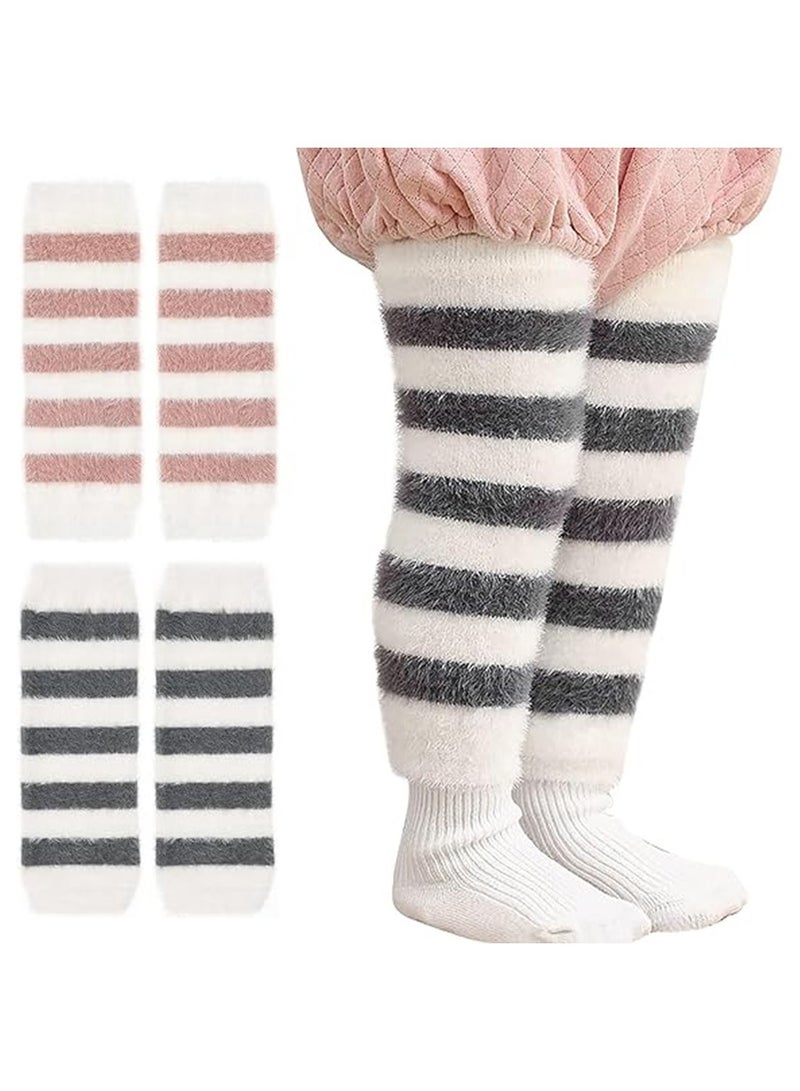 Gonice Pairs Of 2 Stripe Unisex Legwarmers Knee Protector Fit to 0-5 Years  - Image 1