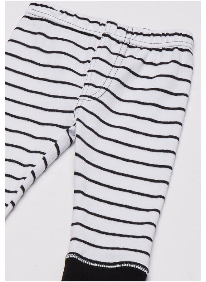 Luvable Friends - Unisex Baby Cotton Pants Black Stripe 3Pack 36 Months - Image 1
