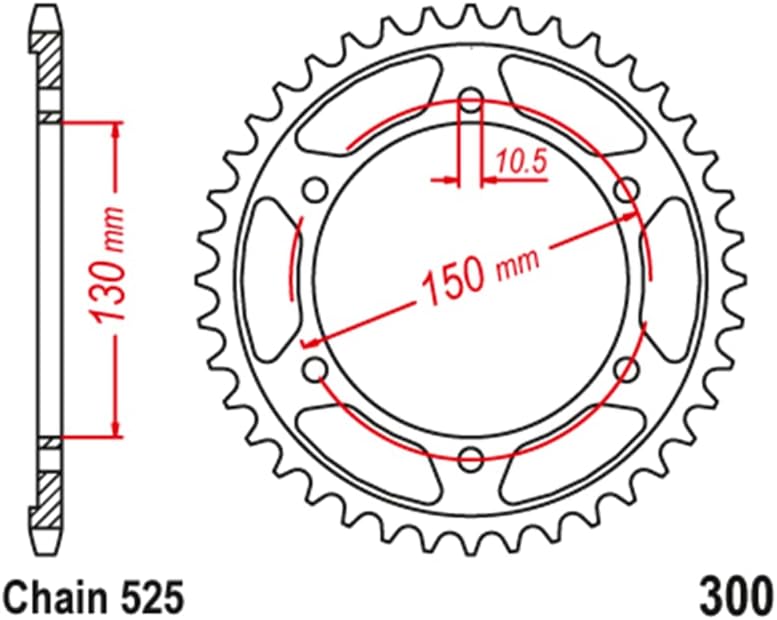 QASULER 525 Motorcycle Rear Sprocket for Yamaha - Image 2