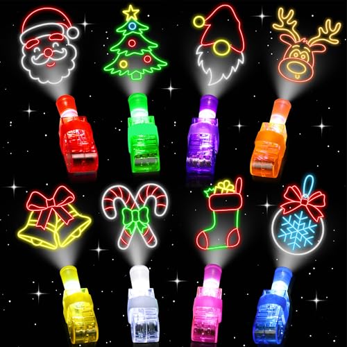 COKOKA Christmas Party Favors 32 Finger Lights Goodie Bag Stuffers for Kids Bulk light Up Small Christmas Toys Stocking Stuffers Fillers Classroom Favors Gifts Prizes for Student Treats Supplies - Image 1