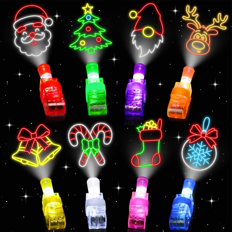 COKOKA Christmas Party Favors 32 Finger Lights Goodie Bag Stuffers for Kids Bulk light Up Small Christmas Toys Stocking Stuffers Fillers Classroom Favors Gifts Prizes for Student Treats Supplies - Image 3