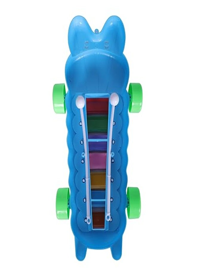 خواريز إكسيليفون خواريز JRZDS125 أزرق للأطفال الصغار، لعبة موسيقية للأطفال من عمر سنة إلى 3 سنوات، مفاتيح ملونة مع عصي آمنة، تنمية الدماغ، يعمل بدون بطاريات، متين وتعليمي - Image 4