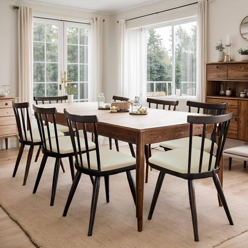 YUEANG Waterproof 90% Polyester, 10% Spandex Seat Covers for Dining Room Chairs Set of 6, Stretch Dining Chair Slipcovers, Kitchen Chair Seat Covers, Non-Slip & Washable (Beige) - Image 5