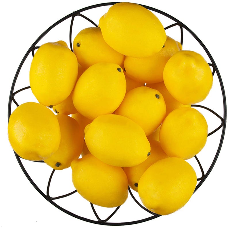 Toopify 20pcs Yellow Artificial Lemons,Fake Fruit Lemons Artificial Lifelike Simulation Lemon for Home House Kitchen Party Decoration - Image 1