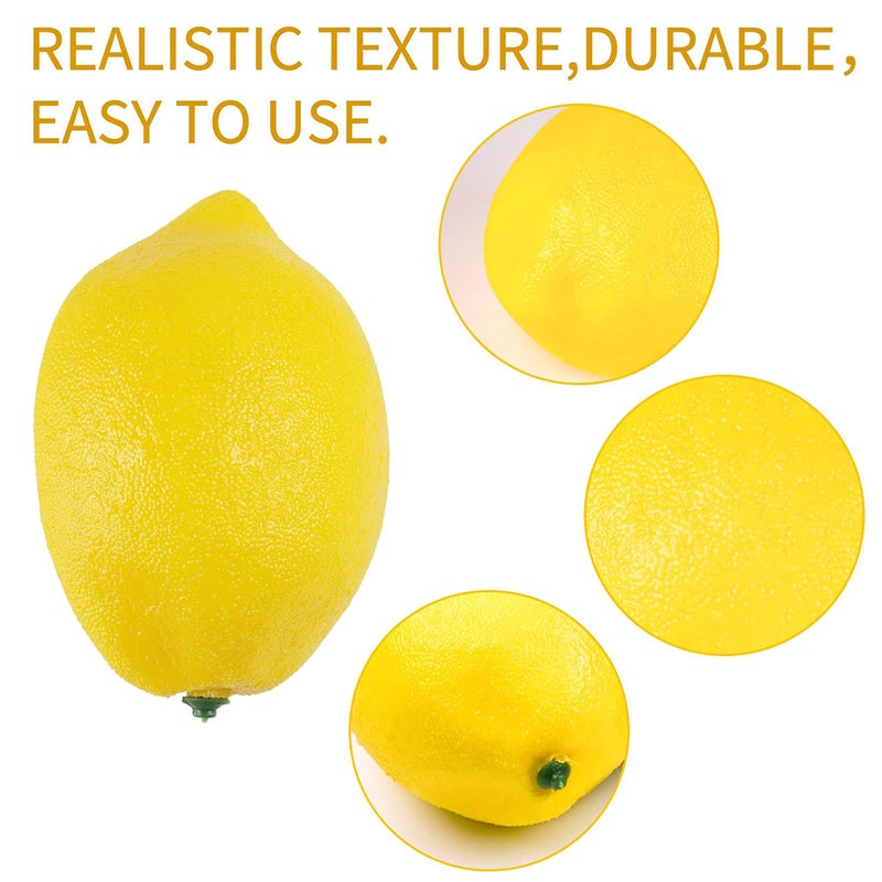 Toopify 20pcs Yellow Artificial Lemons,Fake Fruit Lemons Artificial Lifelike Simulation Lemon for Home House Kitchen Party Decoration - Image 4