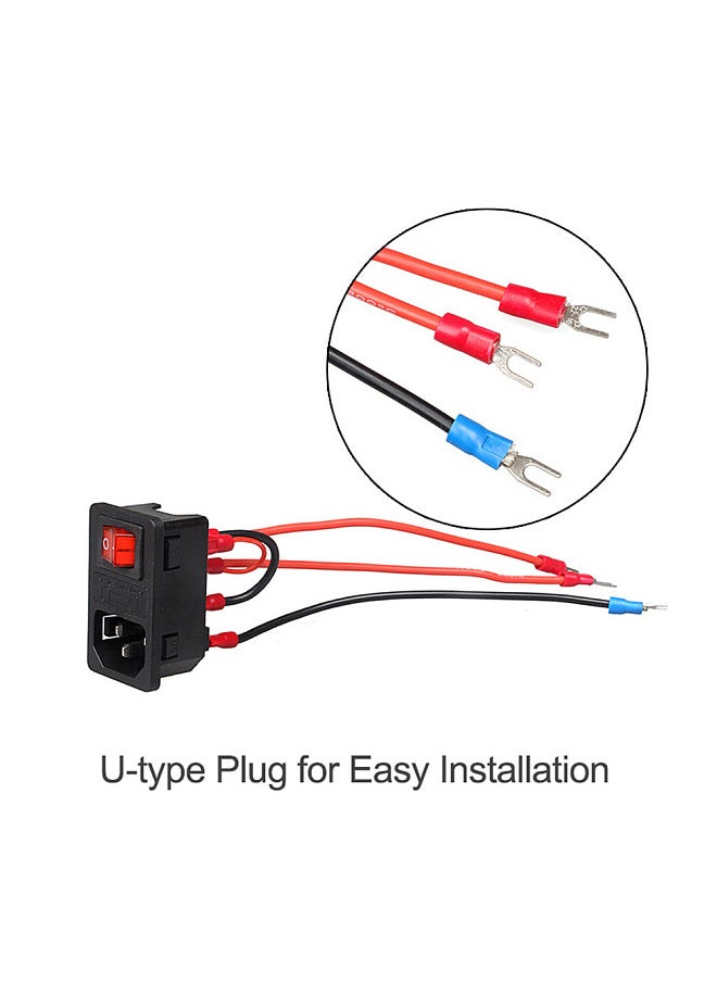 Generic - 220V/110V 15A Power Supply Switch Male Socket with Fuse for 3D Printer DIY - Image 1