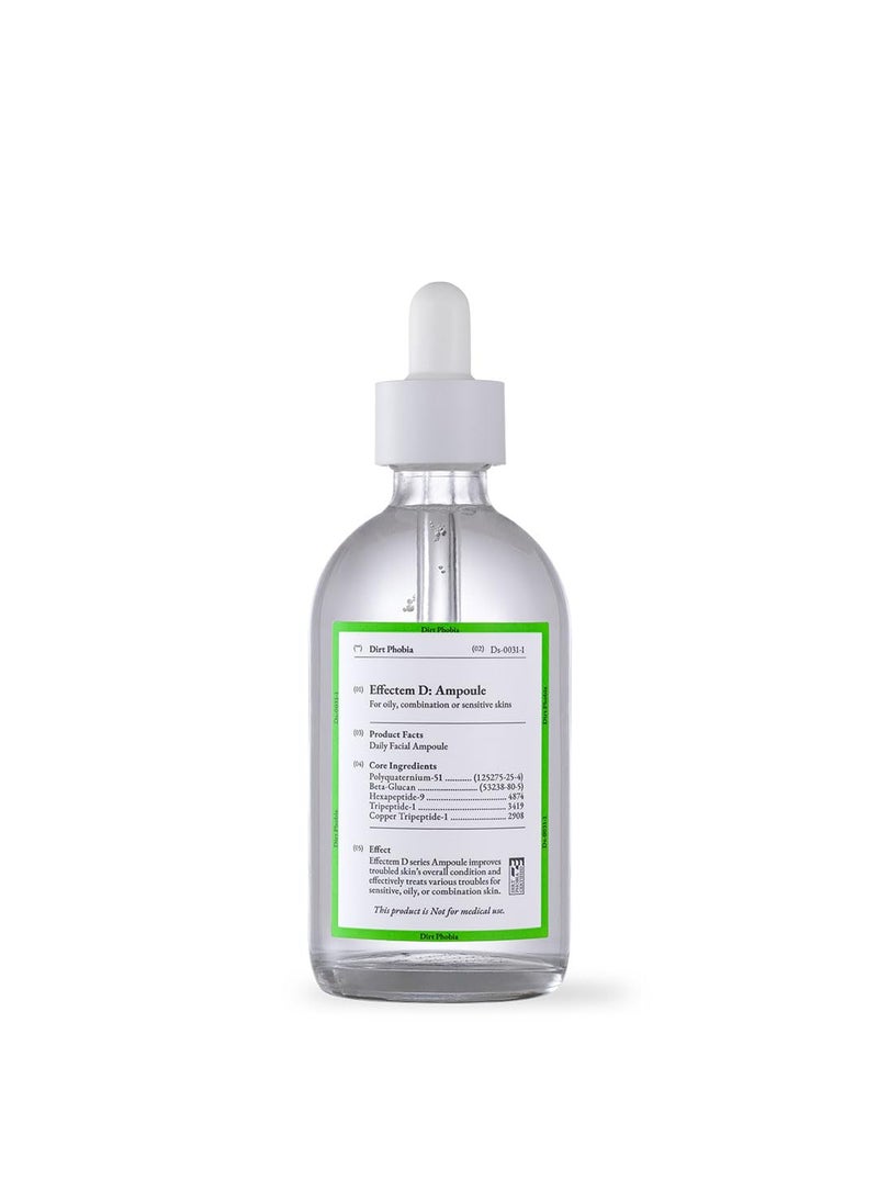 Dirt Phobia Dirt Phobia Effectem D Solution Ampoule Serum, Daily Facial Serum, Sebum and Pore Care. (1.69 fl oz) 
