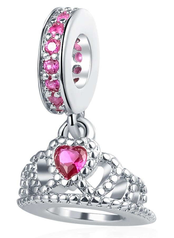 SHBOAZED Princess Queen Crown Charm Fit Pandora Charms Bracelet Birthday Gifts for Women Mother Girlfriend Daughter July - Image 1