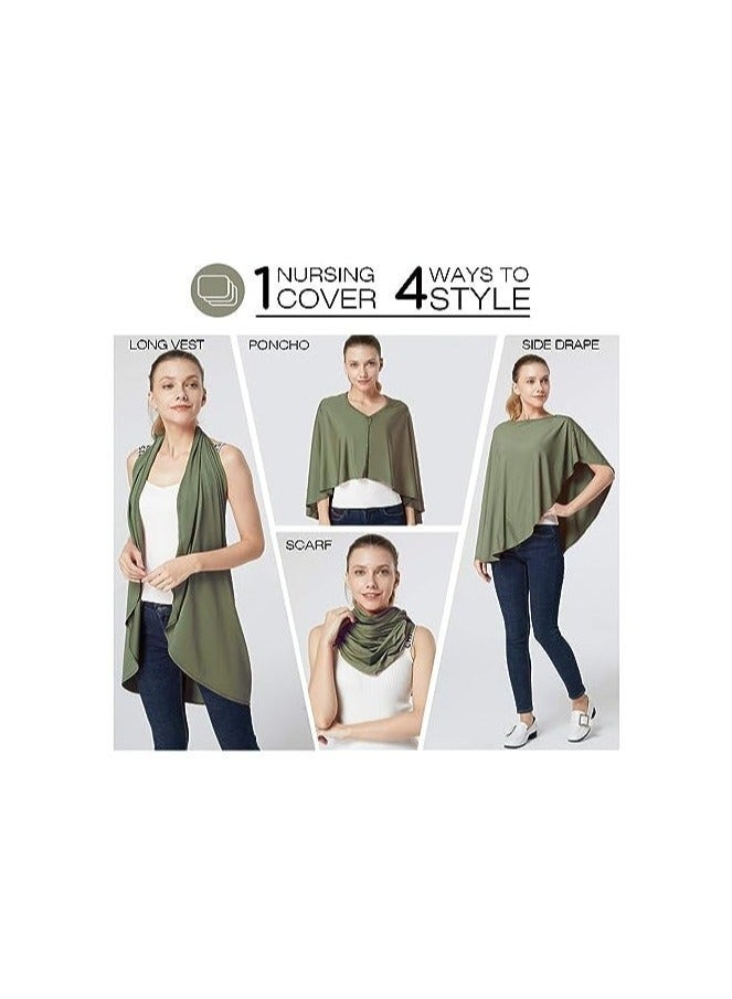 Captaintech Baby Nursing Poncho, Nursing Cover, Multi Use Breastfeeding Cover for CarSeat Canopy, High Seat Cover, Stroller Cover, Shopping Cart Cover, Breathable Lightweight, Nursing Scarf for Boy and Girl - Image 2