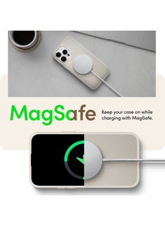 CYRILL CYRILL Spigen Kajuk Mag Back Cover Case Compatible with iPhone 14 Pro Max (2022) (TPU + PC + Faux Leather) - Cream  - Image 3