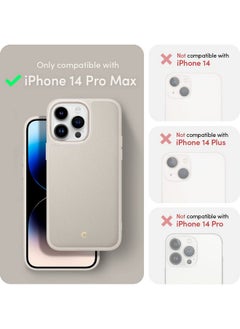 CYRILL CYRILL Spigen Kajuk Mag Back Cover Case Compatible with iPhone 14 Pro Max (2022) (TPU + PC + Faux Leather) - Cream  - Image 1