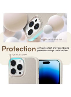 CYRILL CYRILL Spigen Kajuk Mag Back Cover Case Compatible with iPhone 14 Pro Max (2022) (TPU + PC + Faux Leather) - Cream  - Image 4