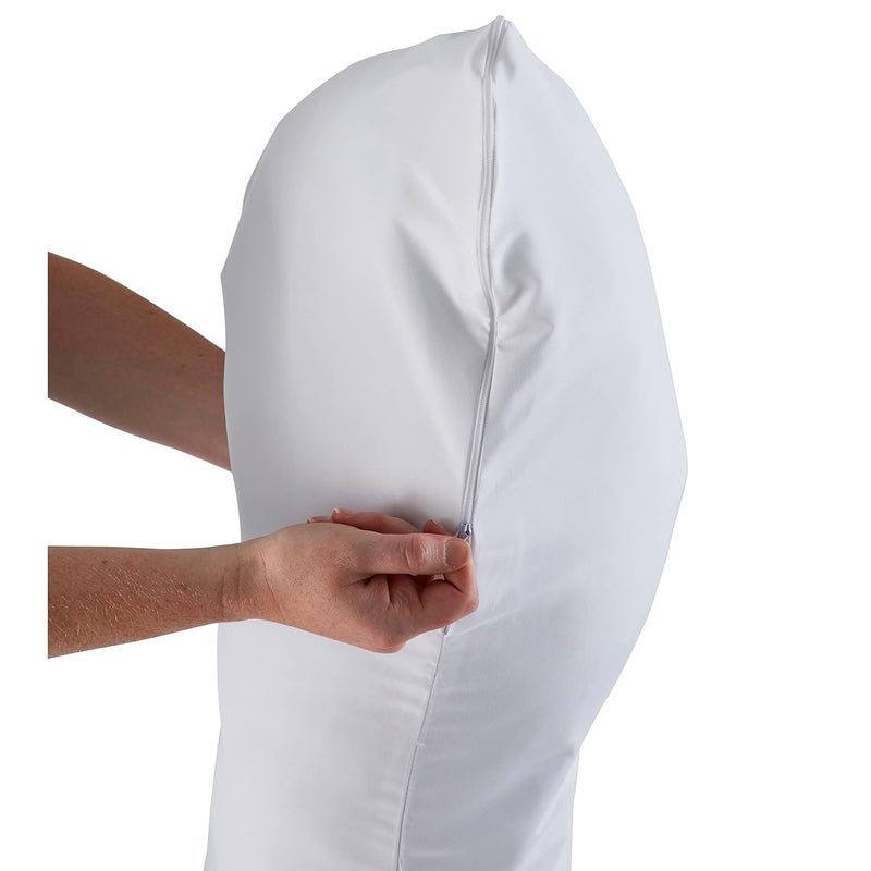 Contours وسادة الحمل المبردة من كونتورز سولميت للبالغين بتصميم على شكل حرف U لدعم النوم الجانبي ودعم الرضاعة للألم في الظهر والورك والساق والبطن، بيضاء - Image 3