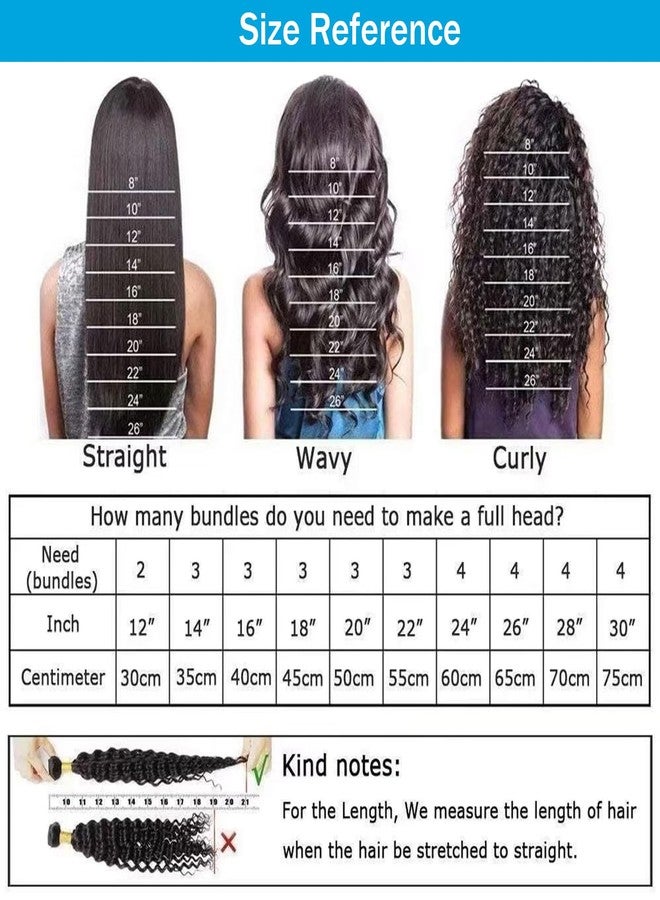 إيمول حزم شعر بشري مموجة مائية بأطوال 12 و14 و16 بوصة، حزم شعر بشري مجعدة ومبللة ومموجة، وصلات شعر برازيلية قصيرة وناعمة للنساء ذوات البشرة السمراء، بوزن 285-300 غرام - Image 5