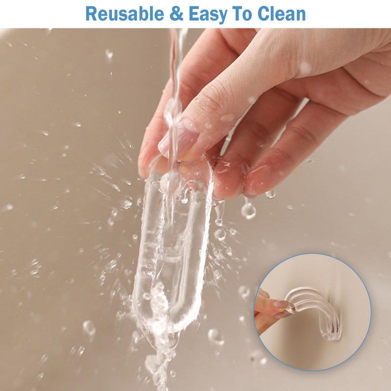 Iensen 4 Pcs Clear PU Self-Adhesive Recessed Finger Pulls - Oval Sliding Door Handles, Instant Handle for Glass Doors, Windows, Drawers & Cabinets - Image 4
