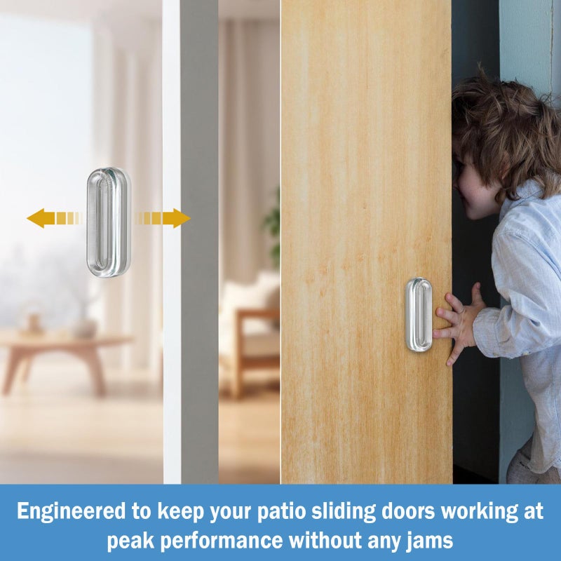 Iensen 4 Pcs Clear PU Self-Adhesive Recessed Finger Pulls - Oval Sliding Door Handles, Instant Handle for Glass Doors, Windows, Drawers & Cabinets - Image 5
