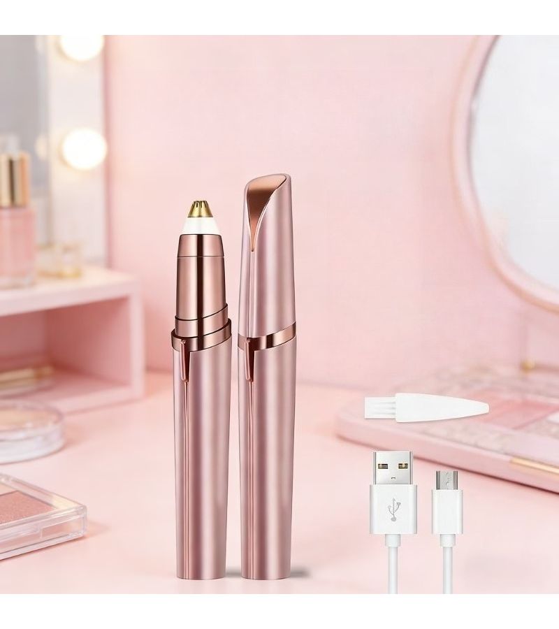 1 Set Portable USB Charging Electric Eyebrow Trimmer Sakura Pink Multi Functional Beauty Instrument Beginner Friendly Does Not Hurt Skin For Eyebrows Armpits Arms Legs Bikini Area Durable - Image 5
