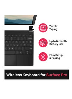 Brydge Brydge MS Surface 12.3 Pro Eng Arabic Keyboard with Touchpad  Bluetooth Wireless Technology 0.180° Viewing Angles Up to 6 Month Battery Life Adjustable Backlit Keys  Black  BRY7012A  - Image 3
