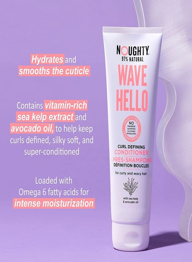 Noughty 97% Natural Wave Hello Shampoo and Conditioner, Vitamin Rich Formula for Curly and Wavy Hair, with Sea Kelp and Avocado Oil, Sulphate Free Vegan Haircare 2 x 250ml - Image 4