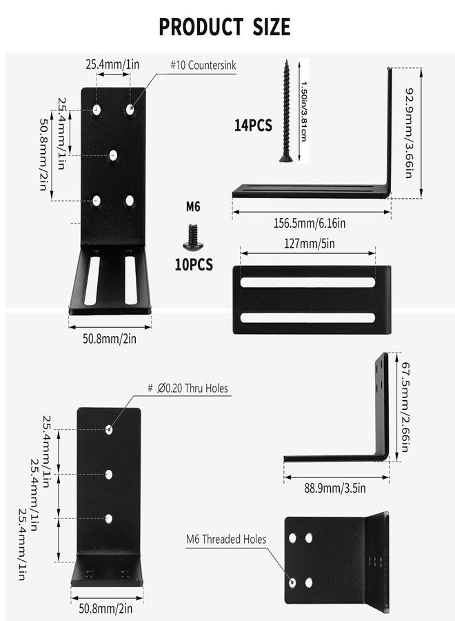 Xingwenhao Adjustable Door Barricade Brackets, 2 Pcs Door Security Brackets, Drop Open Bar Holder for Security Door, U Bracket Door Barricade Security Bar Bracket for Outswing Inswing Doors Gates 2x4 Lumber - Image 2