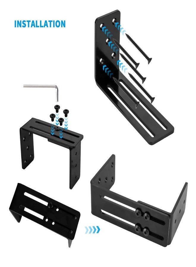 Xingwenhao Adjustable Door Barricade Brackets, 2 Pcs Door Security Brackets, Drop Open Bar Holder for Security Door, U Bracket Door Barricade Security Bar Bracket for Outswing Inswing Doors Gates 2x4 Lumber - Image 3