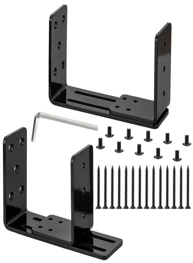 Xingwenhao Adjustable Door Barricade Brackets, 2 Pcs Door Security Brackets, Drop Open Bar Holder for Security Door, U Bracket Door Barricade Security Bar Bracket for Outswing Inswing Doors Gates 2x4 Lumber - Image 1