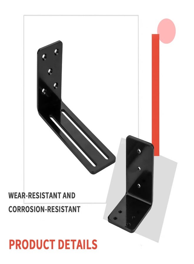 Xingwenhao Adjustable Door Barricade Brackets, 2 Pcs Door Security Brackets, Drop Open Bar Holder for Security Door, U Bracket Door Barricade Security Bar Bracket for Outswing Inswing Doors Gates 2x4 Lumber - Image 4