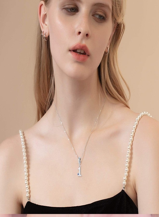 QeenseKc Lucky Number 1 Charm Initial Heart CZ Dangle Bead Graduation Gift for Pandora Charm Bracelet - Image 5