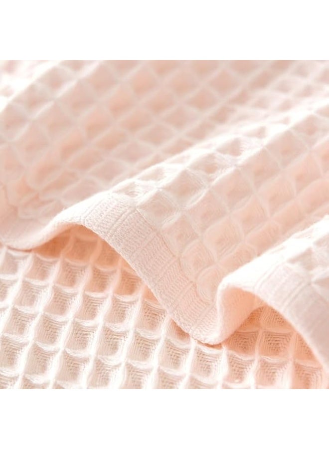 Soft Bath Towel Set 1 Size 100% Cotton Waffle WeaveTowels Pink 70  140cm  - Image 3