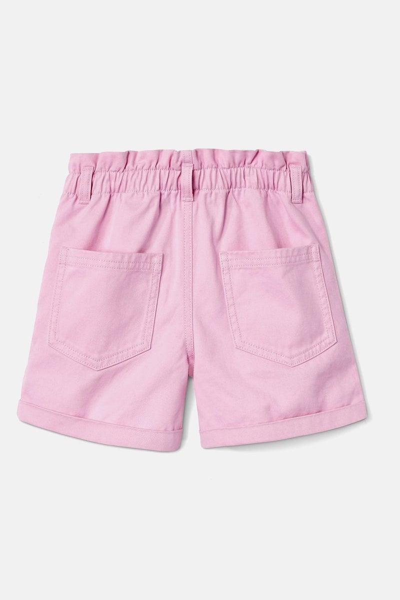 Tchibo Kids Girl Regular Fit Plain Denim Shorts, Pink - Image 2