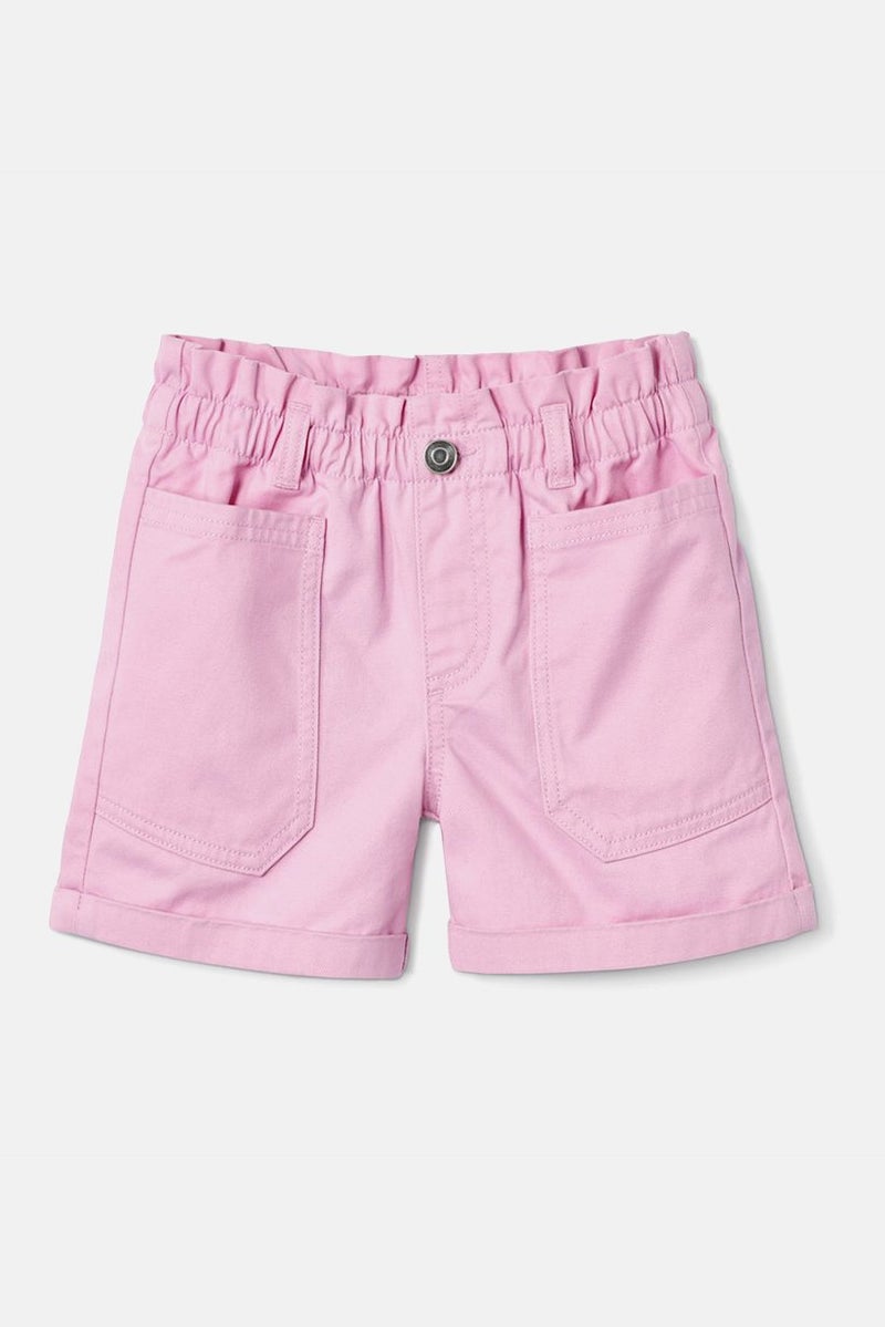 Tchibo Kids Girl Regular Fit Plain Denim Shorts, Pink - Image 3