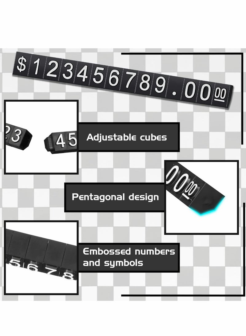 SYOSI Price Tags 50 Sets Price Display Cube Number Letter Adjustable Display Label Dollar Pricing Repeatable Stand Block Kit for Retail Shop Jewelry Price Display - Image 5