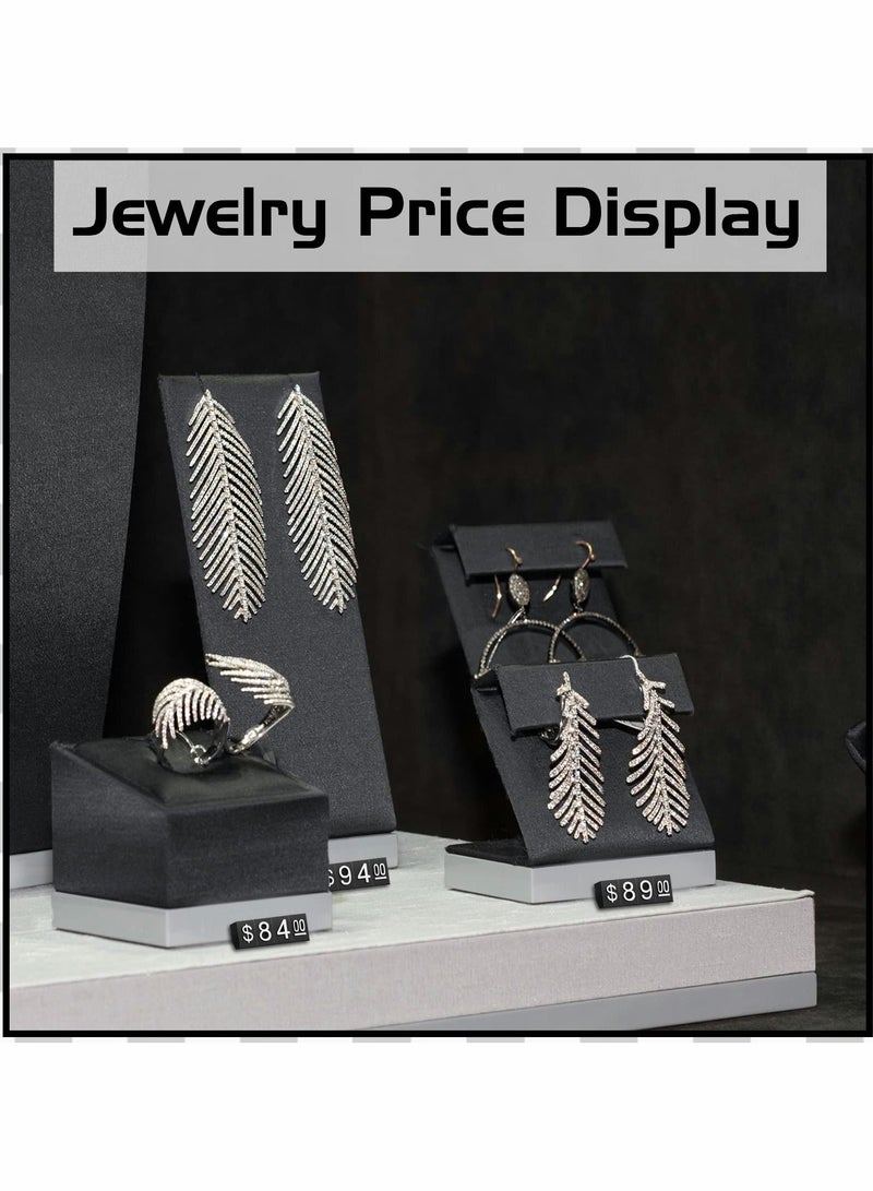 SYOSI Price Tags 50 Sets Price Display Cube Number Letter Adjustable Display Label Dollar Pricing Repeatable Stand Block Kit for Retail Shop Jewelry Price Display - Image 4