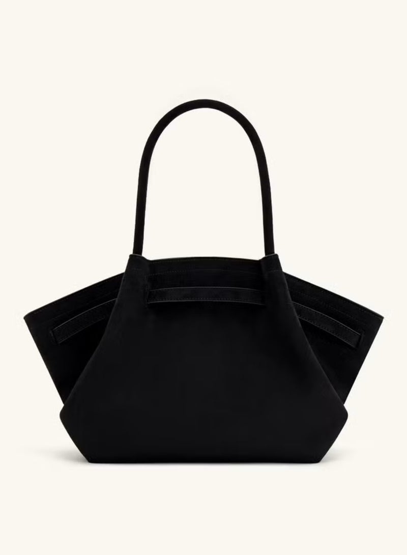 JW PEI PEI Hana Medium Faux Suede Tote Black - Image 4