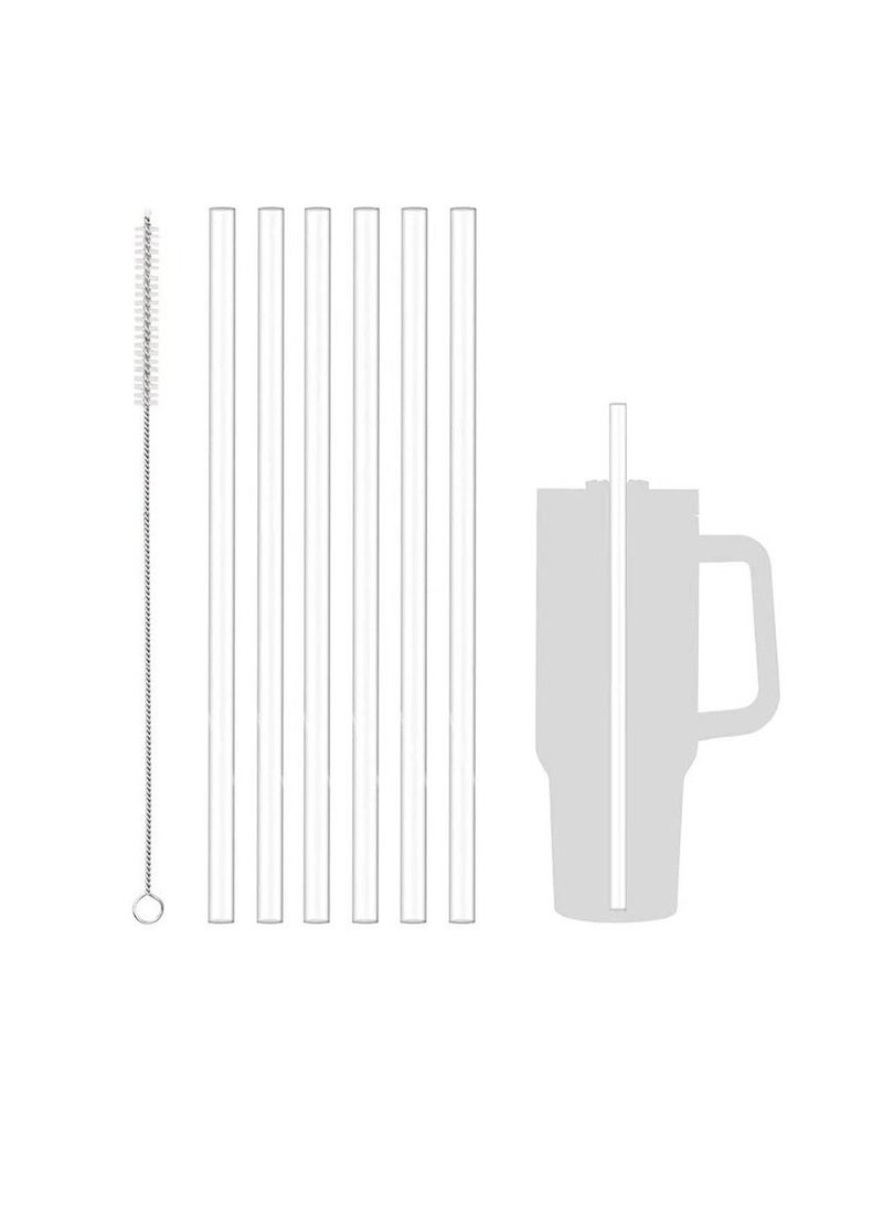 Y&D 7 قطع من مصاصات الشرب المستقيمة المصنوعة من مادة تريتان القابلة لإعادة الاستخدام مع فرش التنظيف - Image 1