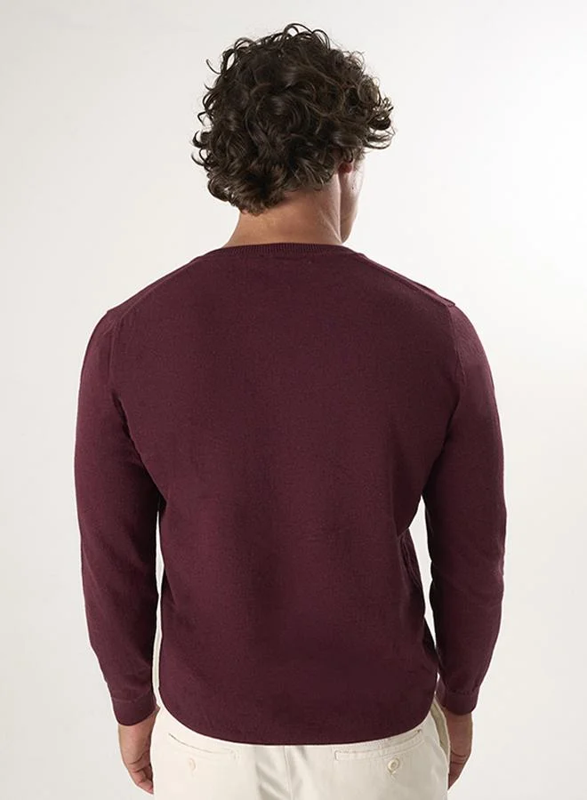 FELIX HARDY Bordeaux V-Neck Sweater for Men | Best Price UAE