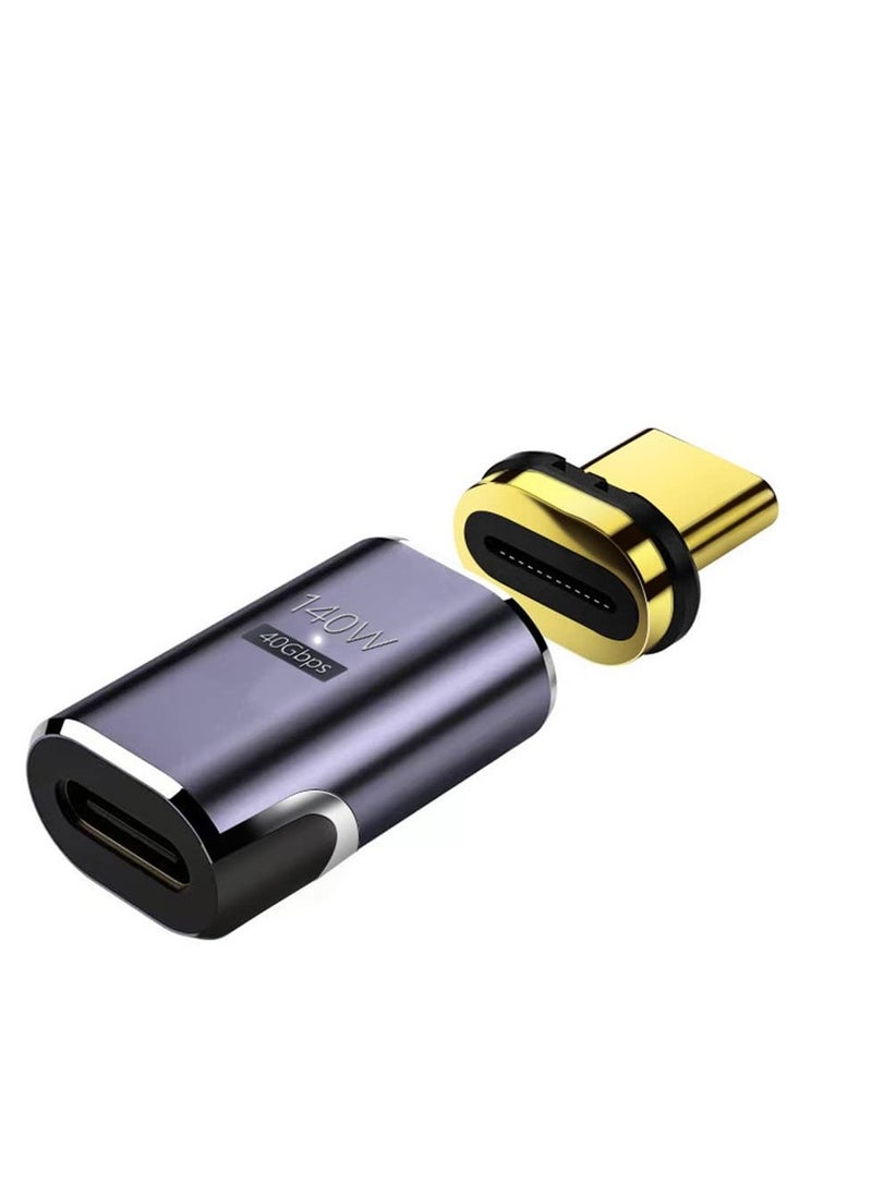 Magnetic Connector, 140W 40Gbps USB4 Type C Male to Female Adapter, Power Data 8K Video, Suitable for Laptop Phone - Image 1