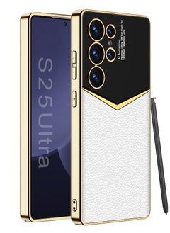GKK Luxury Leather Case for Samsung Galaxy S25 Ultra (2025) ,Electroplated Ultra-Thin, Anti-Drop, All-Round Protection Phone Cover Support Wireless Charging with Pen Slot Design - Pen Not Included  - Image 1
