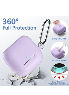 SZOXST Compatible with AirPods 4 Case Cover, Soft Silicone Shockproof Covers for Airpods 4th Generation 2024 Cases with Keychain and Cleaning Kit Front LED Visible for Women and Men Purple  - Image 3