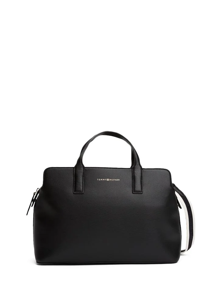 تومي هيلفيغر Logo Detail Top Handle Satchels