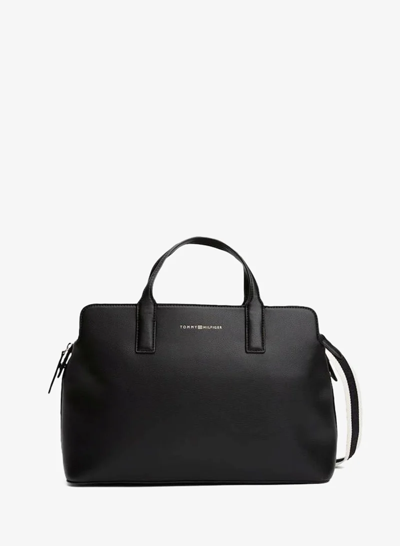 TOMMY HILFIGER Logo Detailed Top Handle Satchel